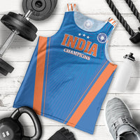 Custom India 2026 World Cricket Men Tank Top Women in Blue Go Champions