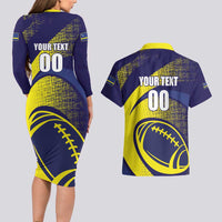 Custom Rugby Curacao Couples Matching Long Sleeve Bodycon Dress and Hawaiian Shirt Korsou Go Champion - Wonder Print Shop