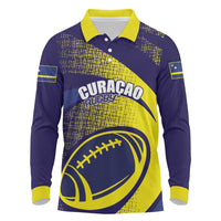Custom Rugby Curacao Long Sleeve Polo Shirt Korsou Go Champion - Wonder Print Shop
