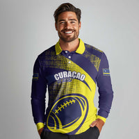 Custom Rugby Curacao Long Sleeve Polo Shirt Korsou Go Champion - Wonder Print Shop