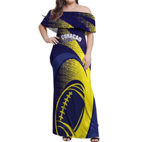 Custom Rugby Curacao Off Shoulder Maxi Dress Korsou Go Champion - Wonder Print Shop