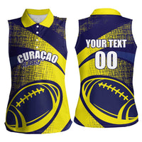 Custom Rugby Curacao Women Sleeveless Polo Shirt Korsou Go Champion - Wonder Print Shop