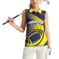 Custom Rugby Curacao Women Sleeveless Polo Shirt Korsou Go Champion - Wonder Print Shop