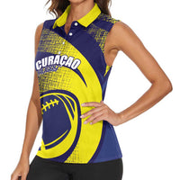 Custom Rugby Curacao Women Sleeveless Polo Shirt Korsou Go Champion - Wonder Print Shop