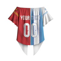 Custom Espana Argentina 2026 Off Shoulder Wrap Waist Top Copa Mundial Final