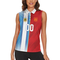Custom Espana Argentina 2026 Women Sleeveless Polo Shirt Copa Mundial Final