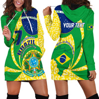 Personalised Brazil Independence Day Hoodie Dress Sete de Setembro Flag Style - Wonder Print Shop