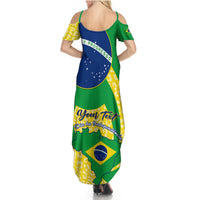 Personalised Brazil Independence Day Summer Maxi Dress Sete de Setembro Flag Style - Wonder Print Shop