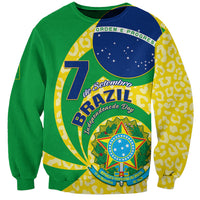 Personalised Brazil Independence Day Sweatshirt Sete de Setembro Flag Style - Wonder Print Shop