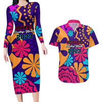 United States National Hispanic Heritage Month Couples Matching Long Sleeve Bodycon Dress and Hawaiian Shirt Mes Nacional de la Herencia Hispana Special Version - Wonder Print Shop
