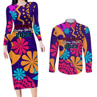 United States National Hispanic Heritage Month Couples Matching Long Sleeve Bodycon Dress and Long Sleeve Button Shirts Mes Nacional de la Herencia Hispana Special Version - Wonder Print Shop