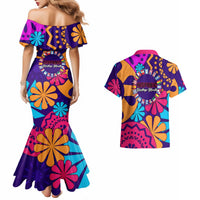 United States National Hispanic Heritage Month Couples Matching Mermaid Dress and Hawaiian Shirt Mes Nacional de la Herencia Hispana Special Version - Wonder Print Shop
