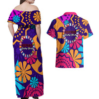 United States National Hispanic Heritage Month Couples Matching Off Shoulder Maxi Dress and Hawaiian Shirt Mes Nacional de la Herencia Hispana Special Version - Wonder Print Shop