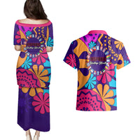 United States National Hispanic Heritage Month Couples Matching Puletasi Dress and Hawaiian Shirt Mes Nacional de la Herencia Hispana Special Version - Wonder Print Shop