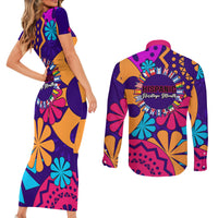 United States National Hispanic Heritage Month Couples Matching Short Sleeve Bodycon Dress and Long Sleeve Button Shirts Mes Nacional de la Herencia Hispana Special Version - Wonder Print Shop