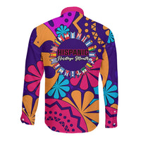 United States National Hispanic Heritage Month Long Sleeve Button Shirt Mes Nacional de la Herencia Hispana Special Version - Wonder Print Shop