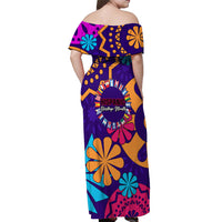 United States National Hispanic Heritage Month Off Shoulder Maxi Dress Mes Nacional de la Herencia Hispana Special Version - Wonder Print Shop