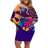 United States National Hispanic Heritage Month Off Shoulder Short Dress Mes Nacional de la Herencia Hispana Special Version - Wonder Print Shop