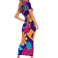 United States National Hispanic Heritage Month Short Sleeve Bodycon Dress Mes Nacional de la Herencia Hispana Special Version - Wonder Print Shop