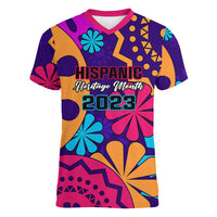 United States National Hispanic Heritage Month Women V Neck T Shirt Mes Nacional de la Herencia Hispana Special Version - Wonder Print Shop