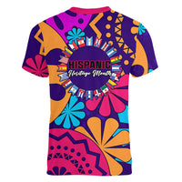 United States National Hispanic Heritage Month Women V Neck T Shirt Mes Nacional de la Herencia Hispana Special Version - Wonder Print Shop