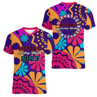 United States National Hispanic Heritage Month Women V Neck T Shirt Mes Nacional de la Herencia Hispana Special Version - Wonder Print Shop