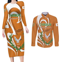 Personalized Cyprus Independence Day 1960 Couples Matching Long Sleeve Bodycon Dress and Long Sleeve Button Shirt Kbrs Cumhuriyeti Curve Style - Wonder Print Shop