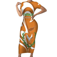 Personalized Cyprus Independence Day 1960 Short Sleeve Bodycon Dress Kbrs Cumhuriyeti Curve Style - Wonder Print Shop