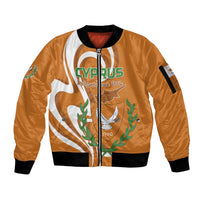 Personalized Cyprus Independence Day 1960 Sleeve Zip Bomber Jacket Kbrs Cumhuriyeti Curve Style - Wonder Print Shop