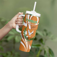 Personalized Cyprus Independence Day 1960 Tumbler With Handle Kbrs Cumhuriyeti Curve Style - Wonder Print Shop