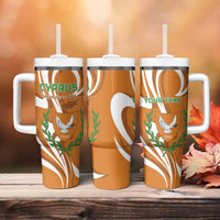Personalized Cyprus Independence Day 1960 Tumbler With Handle Kbrs Cumhuriyeti Curve Style - Wonder Print Shop