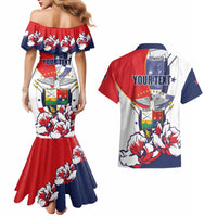 Personalized Panama Harpy Eagle Couples Matching Mermaid Dress and Hawaiian Shirt Pro Mundi Beneficio Flor del Espiritu Santo - Wonder Print Shop