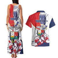 Personalized Panama Harpy Eagle Couples Matching Tank Maxi Dress and Hawaiian Shirt Pro Mundi Beneficio Flor del Espiritu Santo - Wonder Print Shop