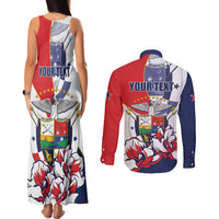 Personalized Panama Harpy Eagle Couples Matching Tank Maxi Dress and Long Sleeve Button Shirt Pro Mundi Beneficio Flor del Espiritu Santo - Wonder Print Shop