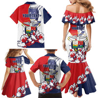 Personalized Panama Harpy Eagle Family Matching Mermaid Dress and Hawaiian Shirt Pro Mundi Beneficio Flor del Espiritu Santo - Wonder Print Shop