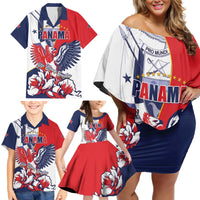 Personalized Panama Harpy Eagle Family Matching Off Shoulder Short Dress and Hawaiian Shirt Pro Mundi Beneficio Flor del Espiritu Santo - Wonder Print Shop