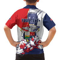 Personalized Panama Harpy Eagle Family Matching Short Sleeve Bodycon Dress and Hawaiian Shirt Pro Mundi Beneficio Flor del Espiritu Santo - Wonder Print Shop