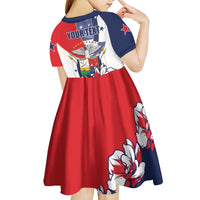 Personalized Panama Harpy Eagle Kid Short Sleeve Dress Pro Mundi Beneficio Flor del Espiritu Santo - Wonder Print Shop