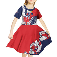 Personalized Panama Harpy Eagle Kid Short Sleeve Dress Pro Mundi Beneficio Flor del Espiritu Santo - Wonder Print Shop