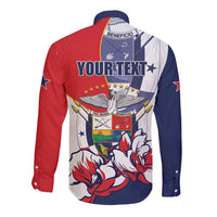 Personalized Panama Harpy Eagle Long Sleeve Button Shirt Pro Mundi Beneficio Flor del Espiritu Santo - Wonder Print Shop