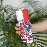 Personalized Panama Harpy Eagle Skinny Tumbler Pro Mundi Beneficio Flor del Espiritu Santo - Wonder Print Shop