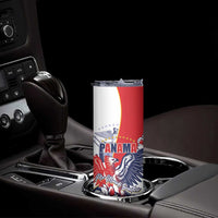 Personalized Panama Harpy Eagle Skinny Tumbler Pro Mundi Beneficio Flor del Espiritu Santo - Wonder Print Shop