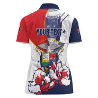 Personalized Panama Harpy Eagle Women Polo Shirt Pro Mundi Beneficio Flor del Espiritu Santo - Wonder Print Shop