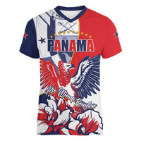 Personalized Panama Harpy Eagle Women V-Neck T-Shirt Pro Mundi Beneficio Flor del Espiritu Santo - Wonder Print Shop