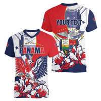 Personalized Panama Harpy Eagle Women V-Neck T-Shirt Pro Mundi Beneficio Flor del Espiritu Santo - Wonder Print Shop