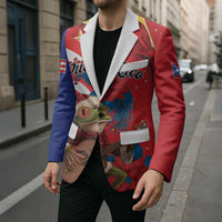 Personalized Puerto Rico Christmas Blazer Coqui Frog Playing Guitar - Wonder Print Shop