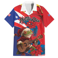 Personalized Puerto Rico Christmas Hawaiian Shirt Coqui Frog Playing Guitar - Wonder Print Shop