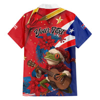 Personalized Puerto Rico Christmas Hawaiian Shirt Coqui Frog Playing Guitar - Wonder Print Shop