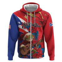 Personalized Puerto Rico Christmas Hoodie Coqui Frog Playing Guitar - Wonder Print Shop