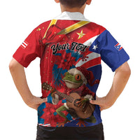 Personalized Puerto Rico Christmas Kid Hawaiian Shirt Coqui Frog Playing Guitar - Wonder Print Shop